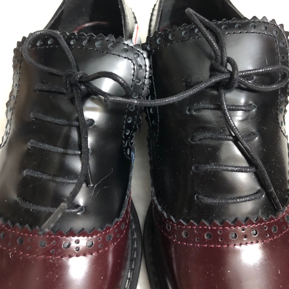 LAST NWT ZARA REAL LEATHER OXBLOOD WINGTIP BROGUES POINTED TOE - Picture 4 of 11